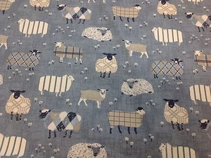 iliv SMD Baa Baa Sheep Denim,Cotton Fabric.Curtains/Upholstery/Craft/Cushions - Picture 1 of 5