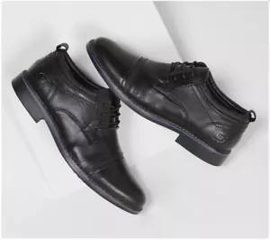 SKECHERS Mens Bregman Selone Shoes in Black colour Leather shoes - Picture 1 of 5