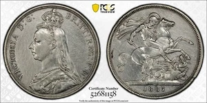 1887 Great Britain Crown - PCGS XF DETAILS - S-3921 - Picture 1 of 5