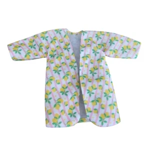 Vintage 1990s Mattel Barbie Doll Lemon Print Robe Bathrobe - Picture 1 of 2