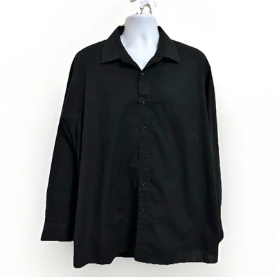 Camisa de vestir Pierre Cardin para hombre talla 2XL negra abotonada manga larga cuello 18. Foto 1 de 4