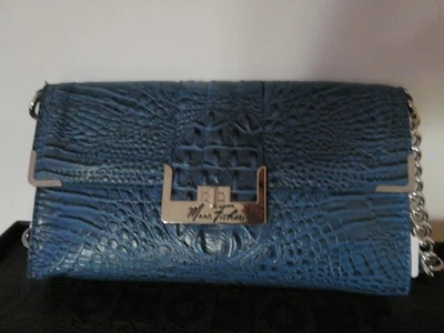 Bolso de mano Mark Fisher para mujer azul estampado de cocodrilo cadena sintética bolso sin asas plateado a presión Foto 1 de 4