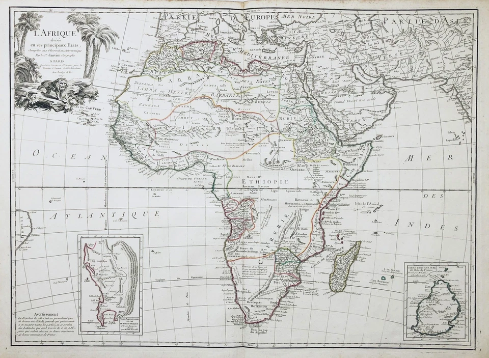 Africa Afrika Afrique continent Kontinent map Karte Janvier Kupferstich 1769 - Bild 1 von 1