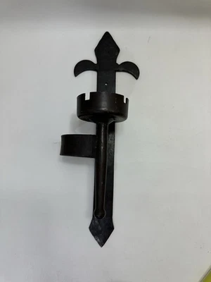 Vintage Hand Forged Blacksmith Rustic Candle Holder Wall Sconce Gothic Cottage - Image 1 of 4