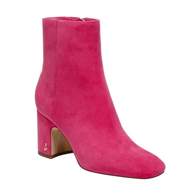 Botín Sam Edelman para mujer tacón cervatillo EE. UU. 8 M UE 38,5 cuero gamuza rosa nuevo en caja Foto 1 de 4