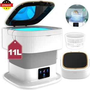 Mini lavadora plegable 12L con centrifugadora esterilización de luz azul lavadora - Imagen 1 de 15