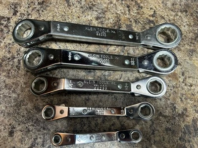 Klein Tools 68245 Reversible Ratcheting Box Wrench Set, 5-Piece USA with Pouch - Image 1 of 4