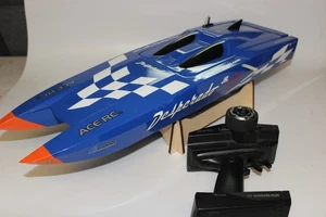 Thunder Tiger Desperado Jr OBL RC Boat  Blue Catamaran w Radio - Picture 1 of 6