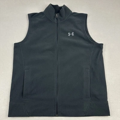 Under Armour флисовый жилет мужчин очень большой черный молнии без рукавов куртка воротник - Изображение 1 из 4