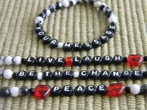 Live Laugh Love-Peace-Be the Change Beaded Bracelet - Picture 1 of 8