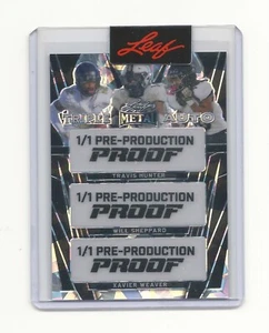 2024 Leaf Metal Travis Hunter / Sheppard / Weaver #D 1/1 Pre- Production Proof - Bild 1 von 2