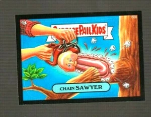 2013 Garbage Pail Kids BNS3 "CHAIN SAWYER" #155b Black Border Sticker Card - Picture 1 of 1