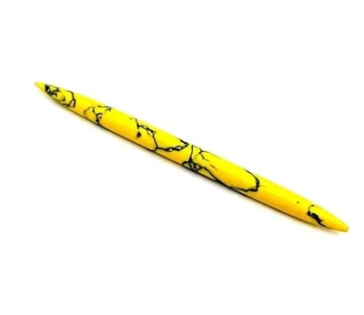 Yellow Turquoise Organic Gemstone Septum, Spike Tusk size 14g to 1/2''and custom - Image 1 of 4