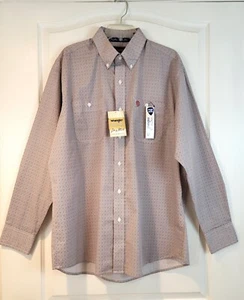 NWT Wrangler George Strait Western Shirt Button Long Sleeve Flip Cuffs Men's LG - Picture 1 of 20