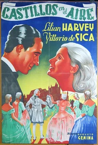 manifesto 1F spagnolo film CASTELLI IN ARIA Vittorio De Sica Lilian Harvey 1939 - Picture 1 of 1
