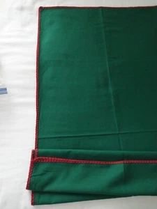 Christmas Small Table Or  Centerpiece Cloth color dark green trim red 35X35 - Picture 1 of 10