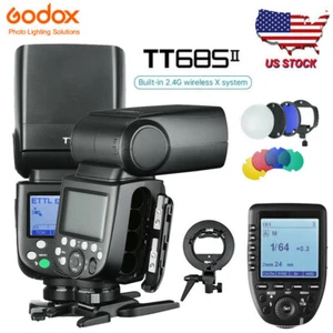 US 2*Godox TT685II-F TTL Speedlite Flash+Xpro-F Trigger+Color Gels Kit For Fuji - Picture 1 of 12