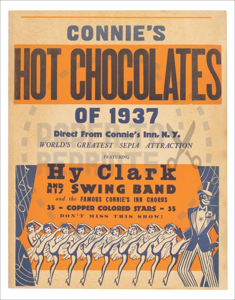 BLACK AMERICANA - CONNIE'S HOT CHOCOLATES OF 1937 - VINTAGE REPRINT - Image 1 of 1