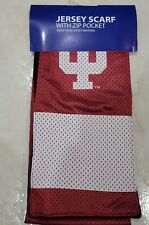 INDIANA UNIVERSITY . Jersey Scarf WITH ZIP POCKET. NEW. 