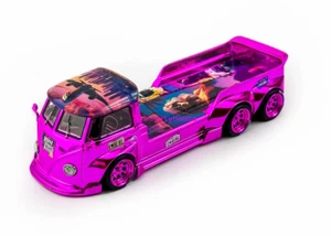 Liberty 1:64 Pink VW T1 6x6 Flatbed Tow Truck Sports Model Diecast Metal Car - Picture 1 of 2
