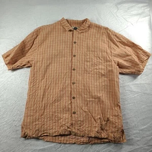Tommy Bahama Shirt Button-Up Short Sleeve Size L Silk Orange Mens Adult - Picture 1 of 11