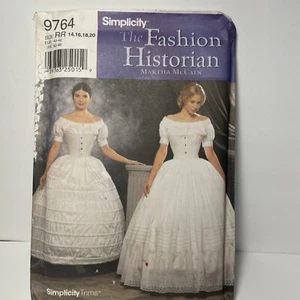 Simplicity 9764 Fashion Historian Martha McCain Sewing Size RR 14 16 18 20 - Picture 1 of 8