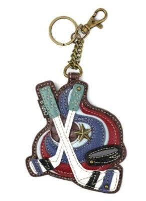 Chala Hockey Super Fan Deportes Caprichoso Llavero Monedero Bolso Llavero Dije Foto 1 de 2
