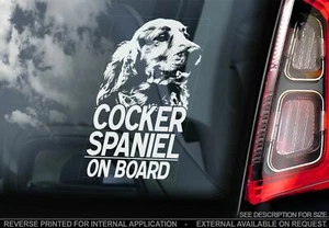 Cocker Spaniel Car Sticker - Dog On Board Bumper Window Decal Sign Gift Idea V01 - Picture 1 of 1