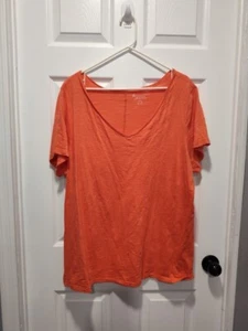 Damen Top/T-Shirt LaneBryant 18/20 Cool & Casual Baumwolle Noppenorange 48"B/29"L gebraucht, in einwandfreiem Zustand - Bild 1 von 4