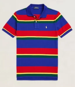 Polo Ralph Lauren Poloshirt gestreift Baumwolle Mesh in Kinder Größe S BRANDNEU - Bild 1 von 6