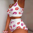 Womens Cami Vest Bra Tops Shorts Pyjamas Set Underwear Lingerie Nightwear Pjs