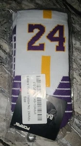 Porfin Socks Basketball Team NBA Los Angeles Kobe Byrant #24 Purple and Yellow  - Picture 1 of 5