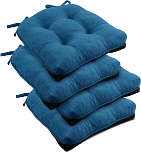 Indoor Chair Cushions for Dining Chairs, Tufted Overstuffed Textured Memory Foam - Picture 1 of 7
