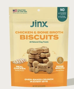 Jinx Dog Treats -  Chicken Bone Broth Biscuits (4 PACK) - Picture 1 of 5