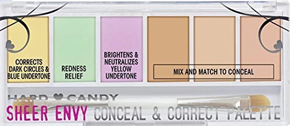 (LOT 2) Hard Candy Sheer Envy Conceal & Correct Palette #941 Light Medium SEALED - Image 1 of 3