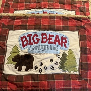 2 Woolrich Pillow Sham Kids Quilted Big Bear Campground Cotton Plaid Standard - Picture 1 of 4