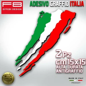 Adhesivos Stickers Italy Italia Flag Bandera Rasguño 2Pcs de Calidad Superior - Imagen 1 de 2