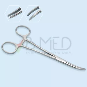Instrumentos quirúrgicos curvos de 6 1/4" con fórceps de arteria hemostática Kelly Rankin - Imagen 1 de 5