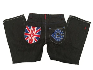 Coogi Boy's Black Wash British/Australian Flag/CG Embroidered Denim Jeans Size 7 - Picture 1 of 12