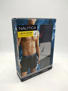NIB Nautica Men's Limited Edition Logo 3 Stretch Boxer Briefs Size S (28-30) New - Picture 1 of 4