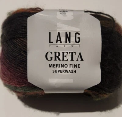 Lang Greta Superwash Merino Fine Wool Yarn 50G Gradient Color 0154 - Image 1 of 4