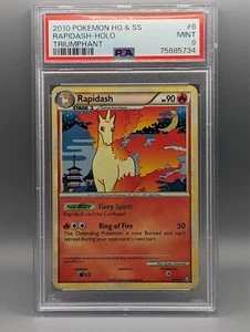 Rapidash 8/102 PSA 9 Holo HGSS Triumphant Pokemon Card - Picture 1 of 2