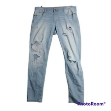 Arizona Jean Co. Junior Distressed Faded Blue Jeans Super Skinny  Size 15