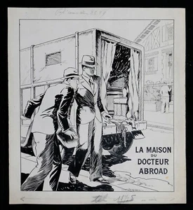 Louis MAITREJEAN (XIX-XX) Tinte "La Maison du Docteur Abroad" Comic - Bild 1 von 3