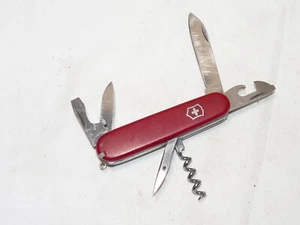 Vntg Victorinox 1 Blade Knife Can/Bottle Opener Awl Screwdrivers Corkscrew Red - Picture 1 of 7