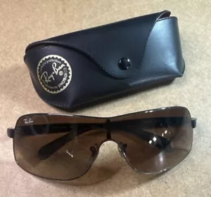 Ray-Ban RB3244 004/13 Shield Sunglasses Brown Gradient Made in Italy - Picture 1 of 21
