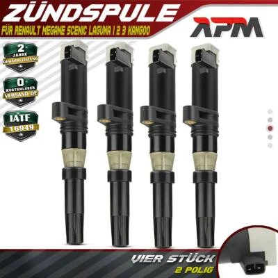 4x Bobina accensione per Dacia Duster Renault Clio Laguna Megane Scénic Thalia 1996-2018 - Immagine 1 di 4