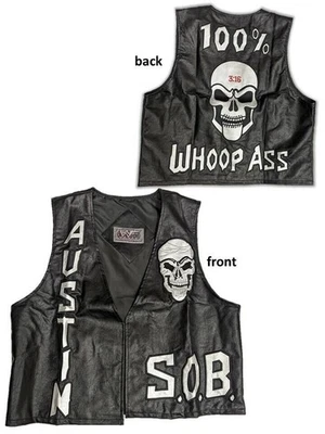 Stone Cold Steve Austin SOB 3:16 Skull Vest Black - Image 1 of 4