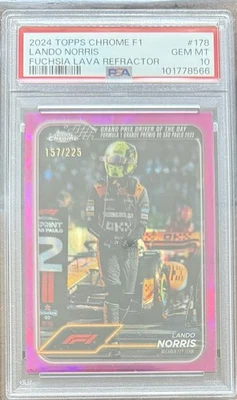 2024 Puntas Cromo Lando Norris Fucsia Lava Refractor PSA 10 #178 Gema Como Nueva/225🔥 Foto 1 de 2