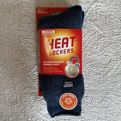 Calcetines Heat Lockers Zapato Talla Hombre 7-12 Mujer 8-13 Azul NUEVO EN PAQUETE Más Cálidos Gruesos Foto 1 de 4